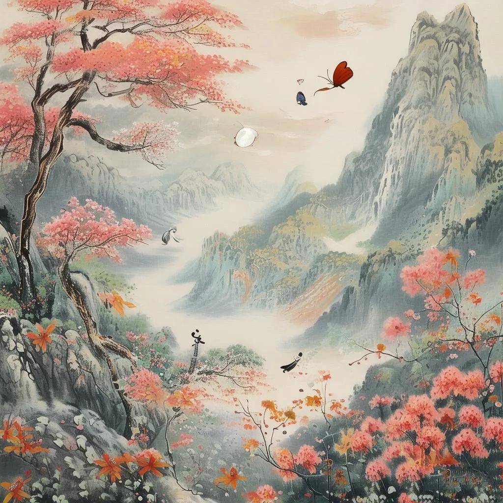 诗画吟
 
诗若庄生晓梦迷，蝶翩意象韵中栖。
画如摩诘图山境，墨韵幽林隐鹿蹊。