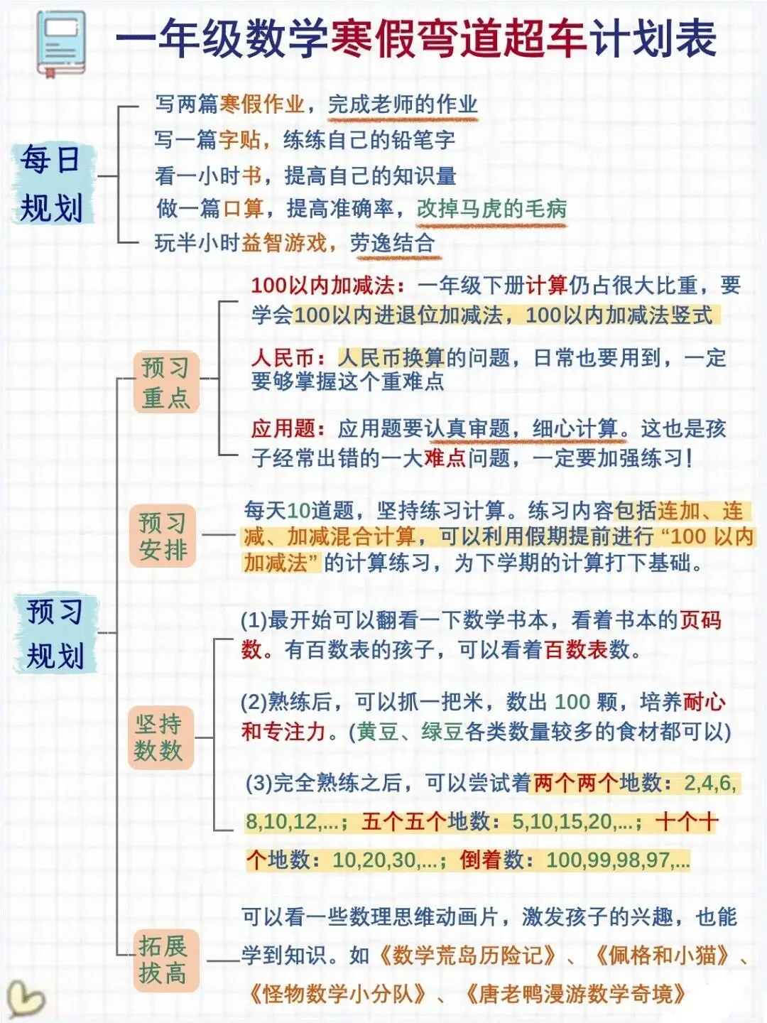 一年级数学寒假超车计划，20天轻|||宝妈们，你们有没有想过，寒假对于...