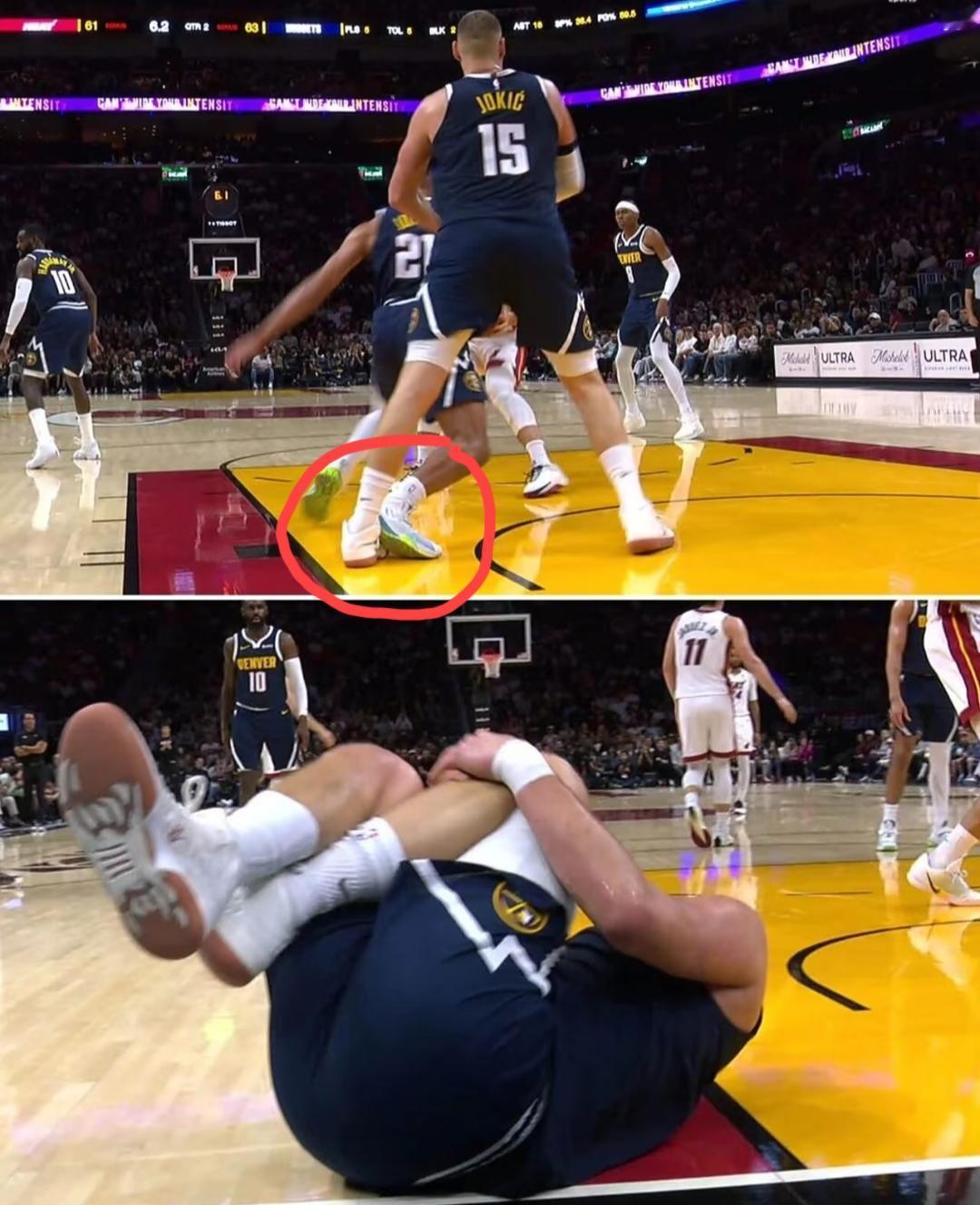 约基奇被队友误伤，本赛季mvp悬了，这下，亚历山大又该高兴坏了！
据掘金官方称: