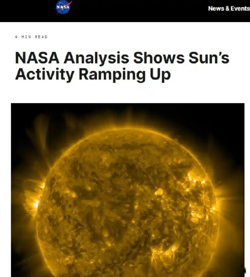NASA称太阳逐渐苏醒NASA两位科学家进行的一项最新研究显示，此前太阳活动经历