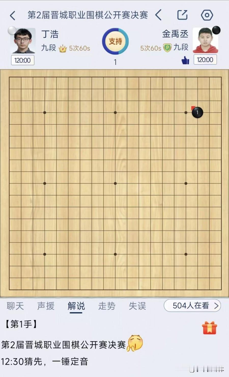 又一个围棋小将成大器！！！2金禹成进第二届晋城职业围棋公开赛决赛，今天与三世冠丁