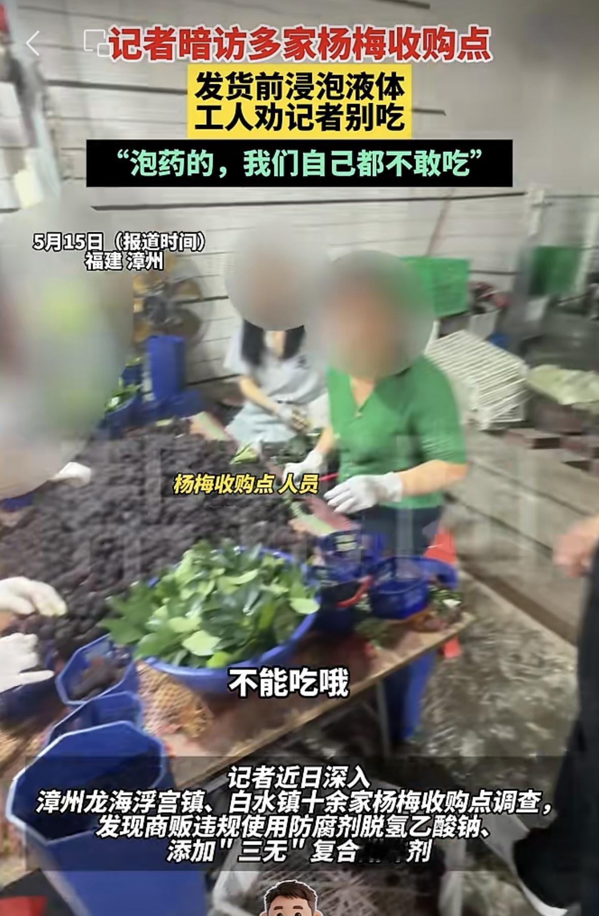 泡过药的杨梅，还能不能吃？有很多水果蔬菜都泡过药，不是卖的挺好吗？也没有烂掉，也