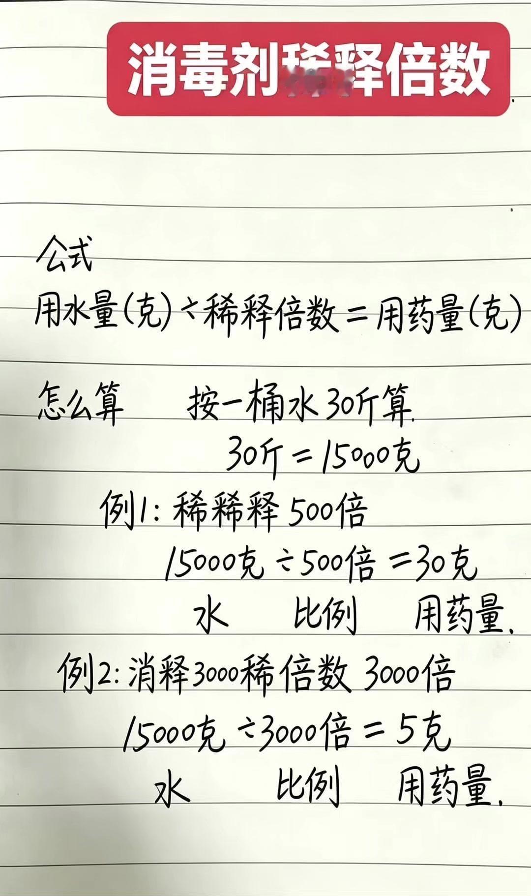 消毒剂稀释计算？看这篇就够了！📏养殖消毒剂稀释公式超简单！不管是林麝还是其他养