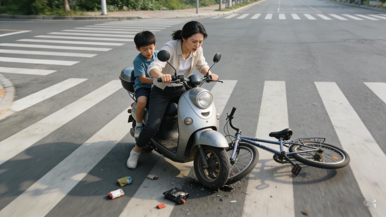 两车相撞，肇事家长没吭气，孩子却说了声对不起

早上，我骑车上班，因为今天走的早