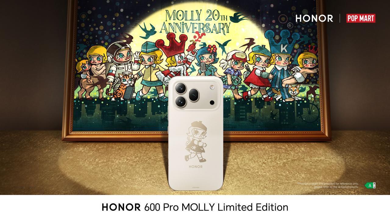 荣耀 600 Pro 海外版也有一个和泡泡玛特合作的 MOLLY 20 周年限定