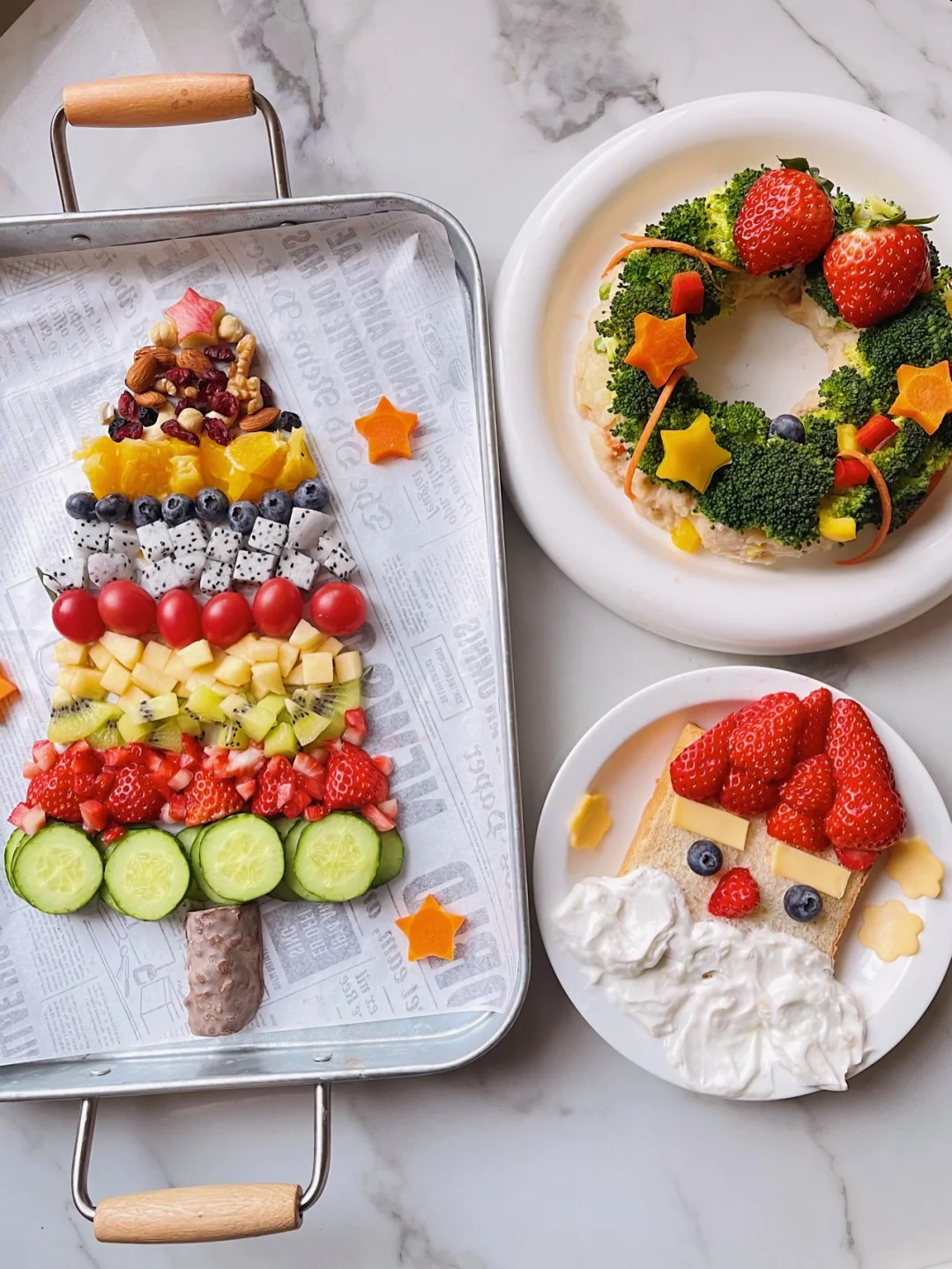 低卡圣诞沙拉🎄在家圣诞大餐•圣诞树早餐