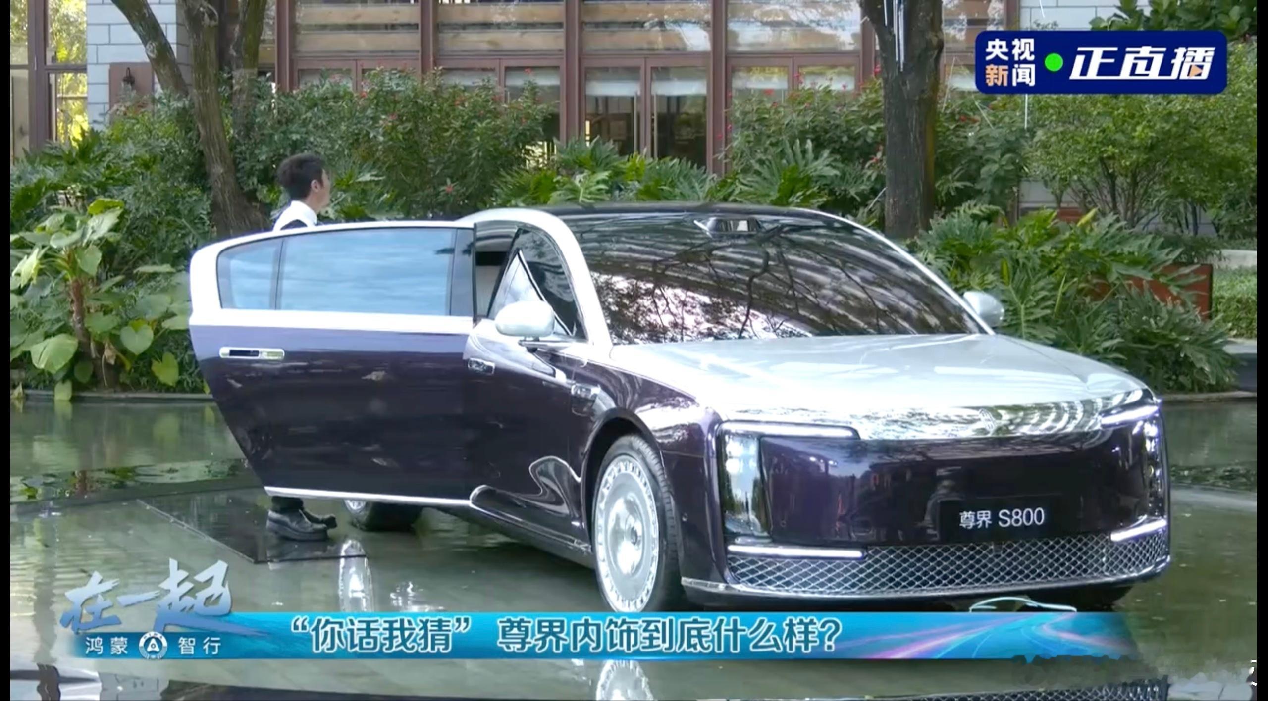 貌似音乐看到了尊界 S800 的内饰，是浅色的。下来的体验者说：大、豪、尊。大是