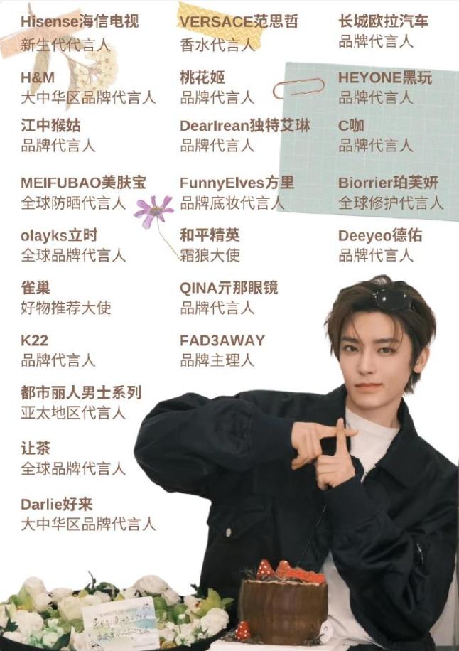 侯明昊3个月新增13个代言！
侯明昊6年至今已经官宣13个新代言了，只有一个大使