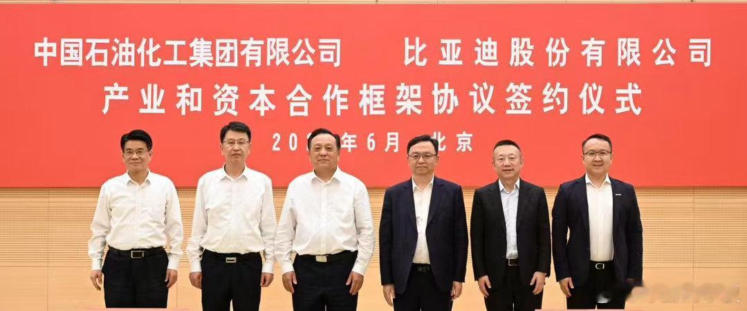比亚迪【比亚迪与中国石化深化战略合作  共建智慧能源生态】2026年6月3日，比