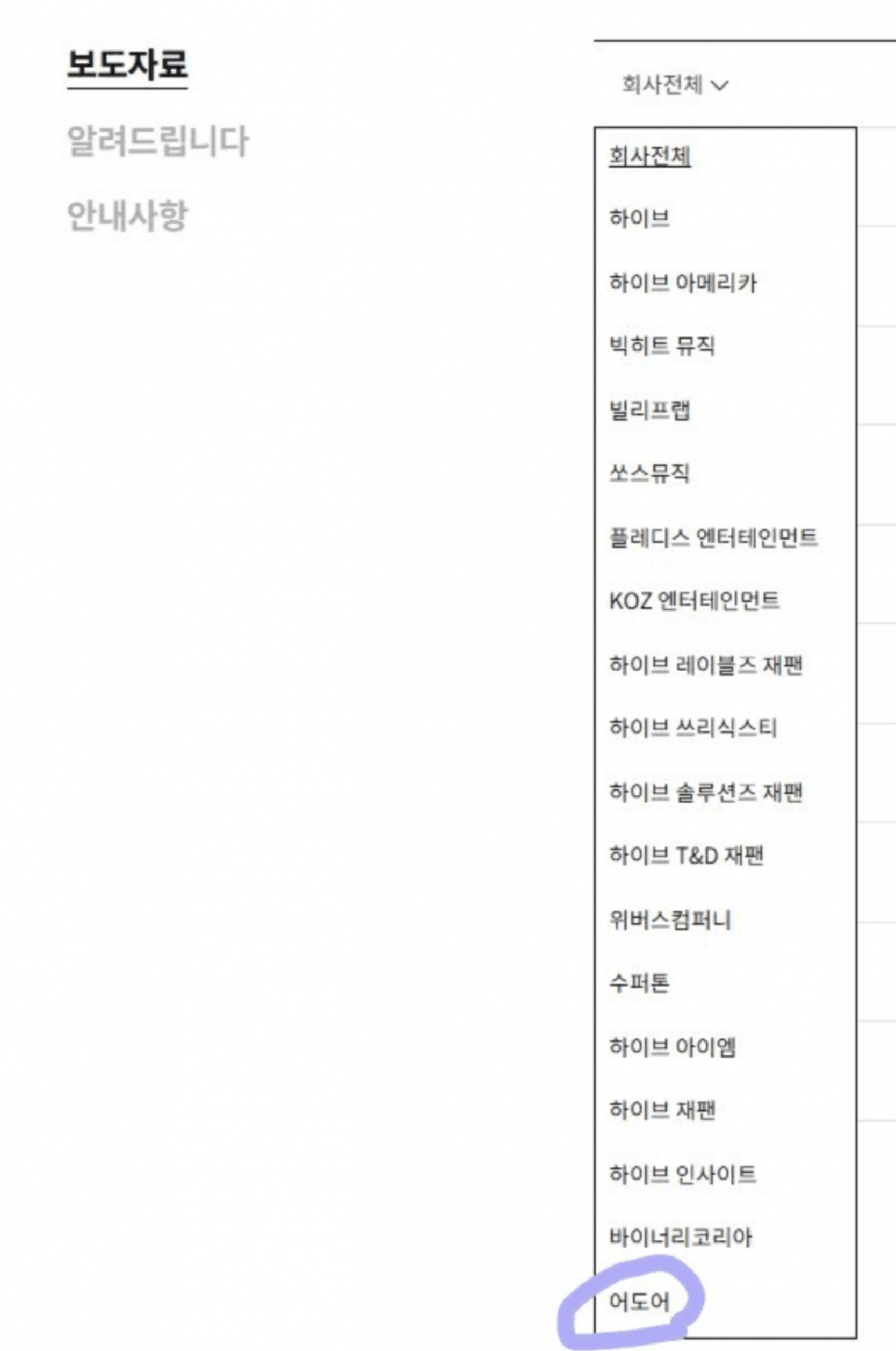 【热贴】Ador在HYBE官网的位置 ​​​