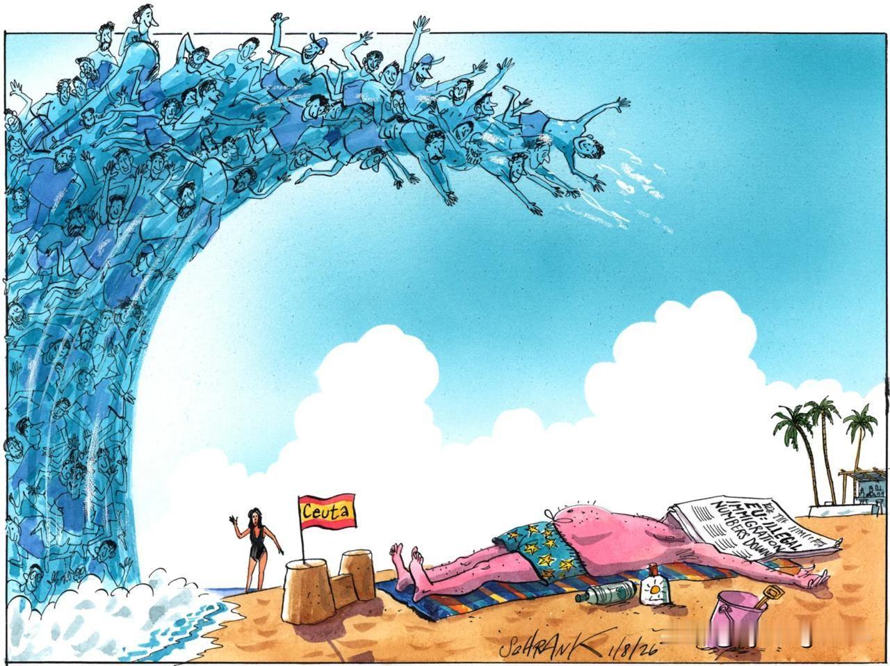🇬🇧《泰晤士报》描绘了一场海啸，这场海啸袭击了摩洛哥的塞乌塔，该地区当时被西