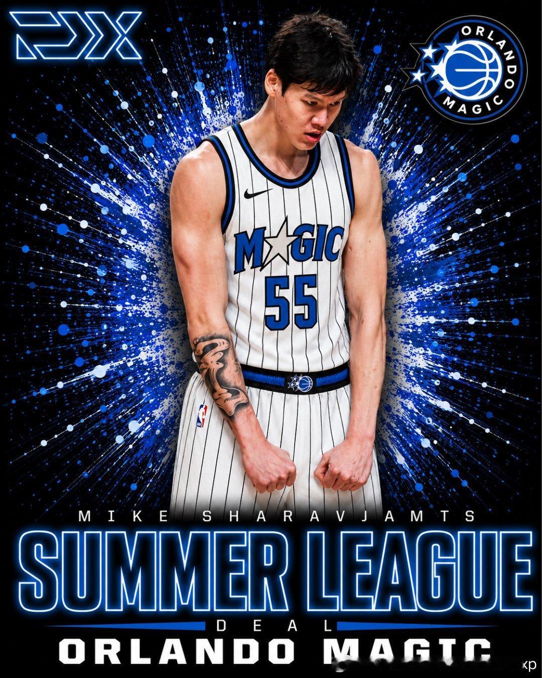 蒙古后卫Mike Sharavjamts将代表魔术出战NBA夏季联赛，选秀前也曾