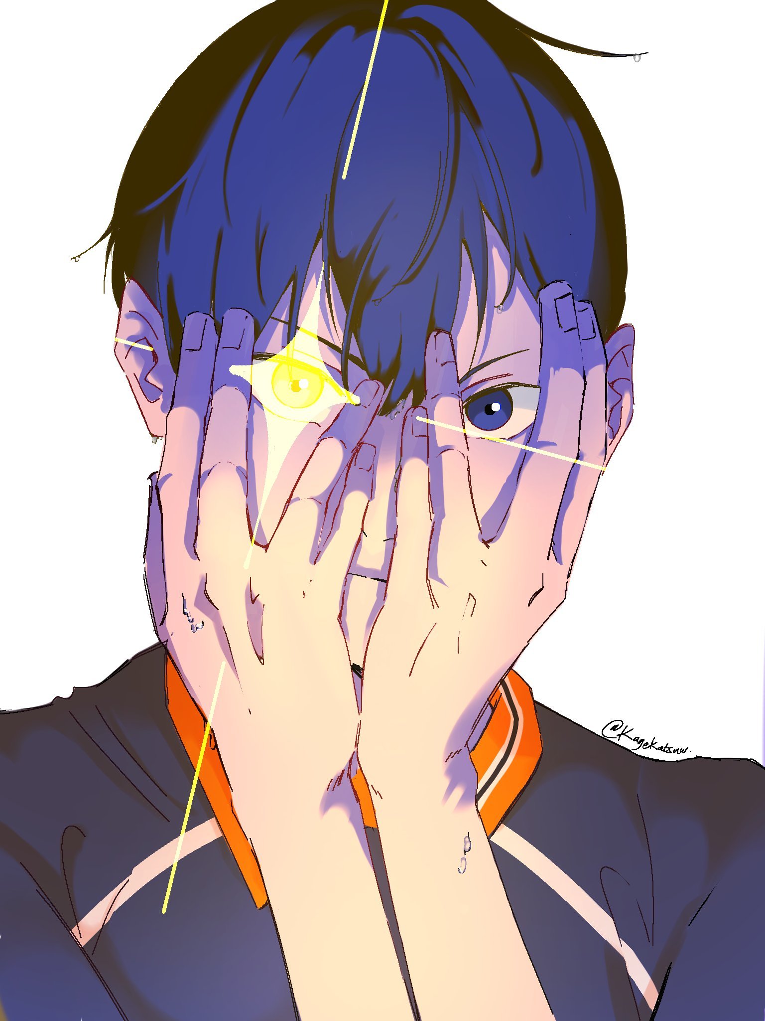 排球少年影山飞雄 影山你怎么眼睛里有射线发出.绘：kagekatsuw 