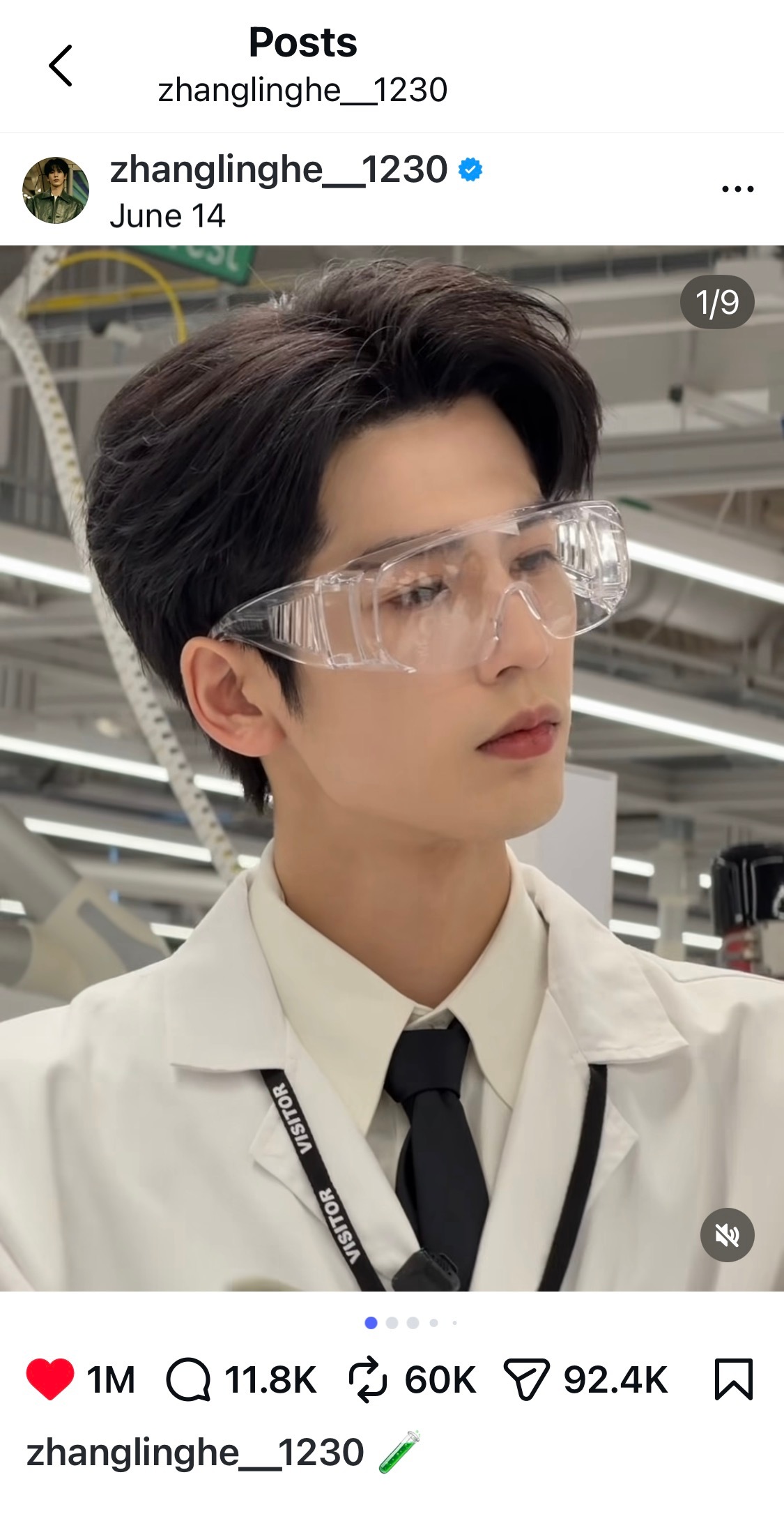 哎哟 早上还在感叹马上就达成百万这现在就达成了！恭喜张凌赫第19条ins帖文达成