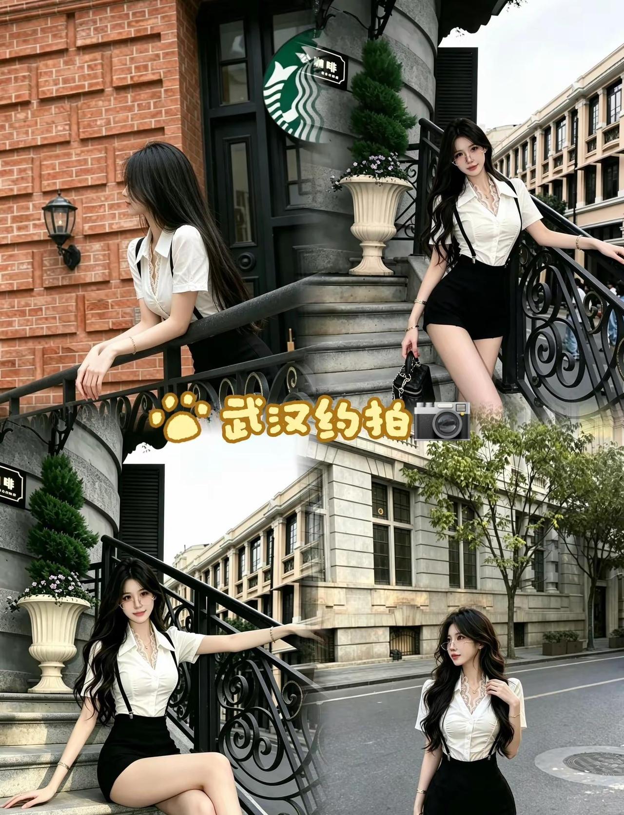 武汉约拍📍黎黄陂路。老建筑永远自带滤镜✨走在武汉的老街，复古洋房、铁艺栏杆随手