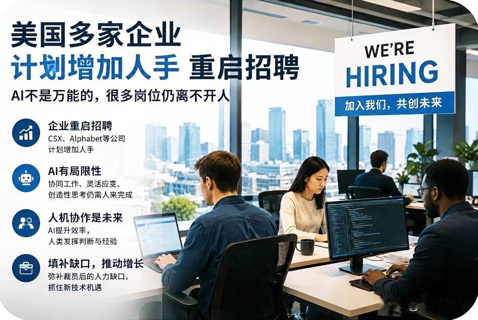 曾几何时，AI被认为会取代大量岗位，不少美国科技企业和大型公司也因此放缓招聘，甚