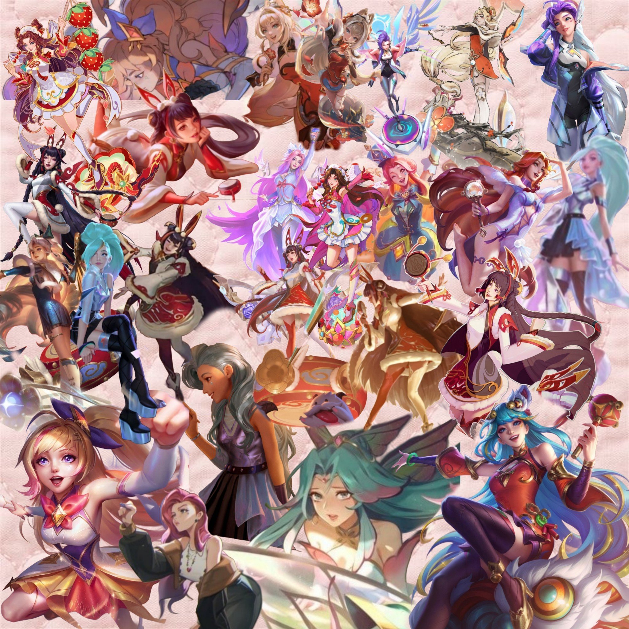 萨勒芬妮各皮肤的形象插画，谁是亲女儿不用多说了吧英雄联盟