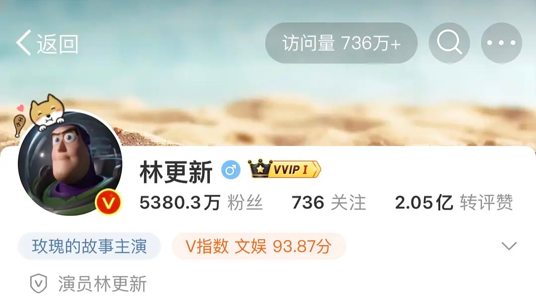 林更新微博访问量都736万加了 ​​​
