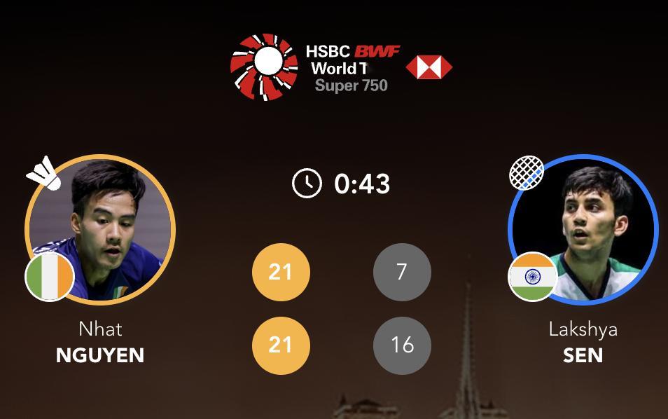 阮日🇮🇪 21-7、21-16 🇮🇳拉克什亚下轮对手：拉尼尔🇫🇷 v