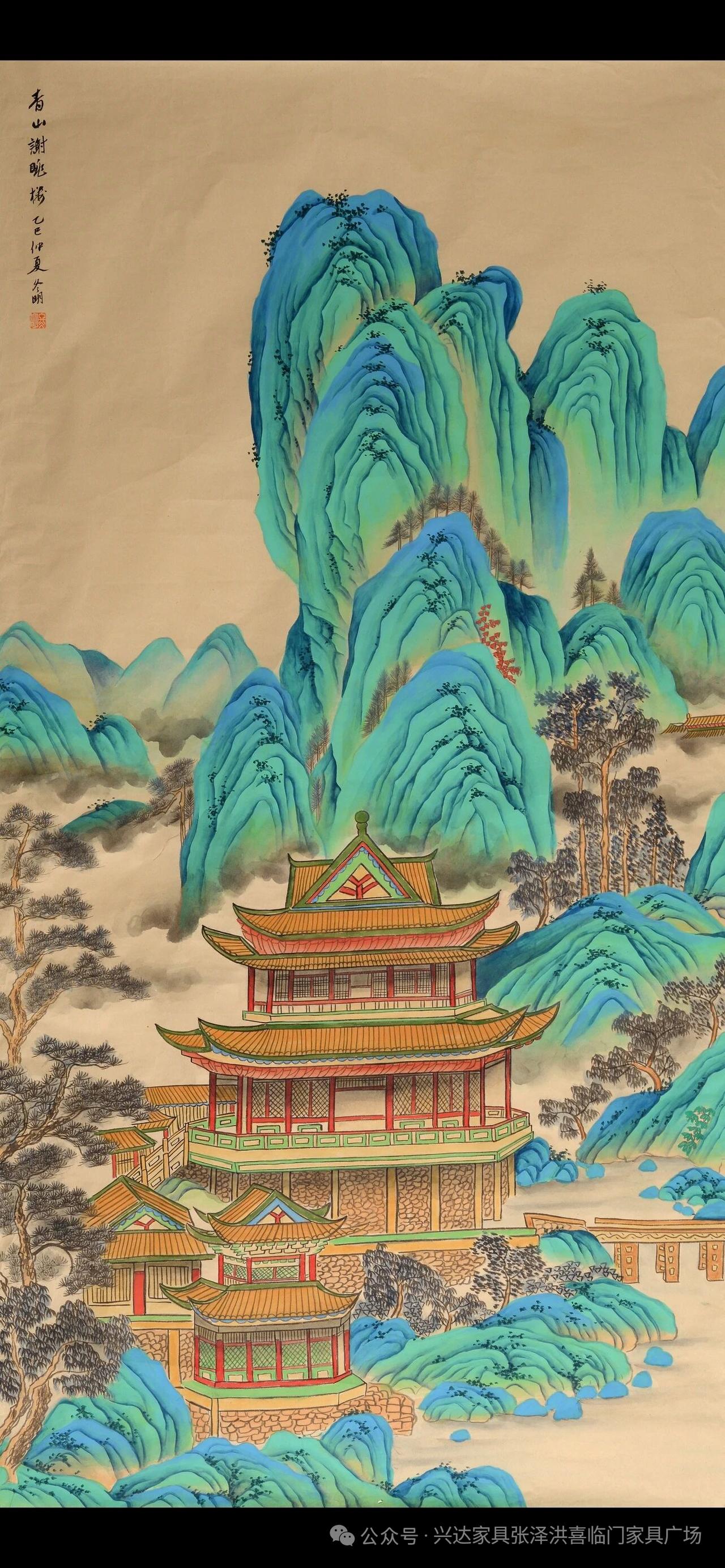 楼台亭阁工笔山水画欣赏