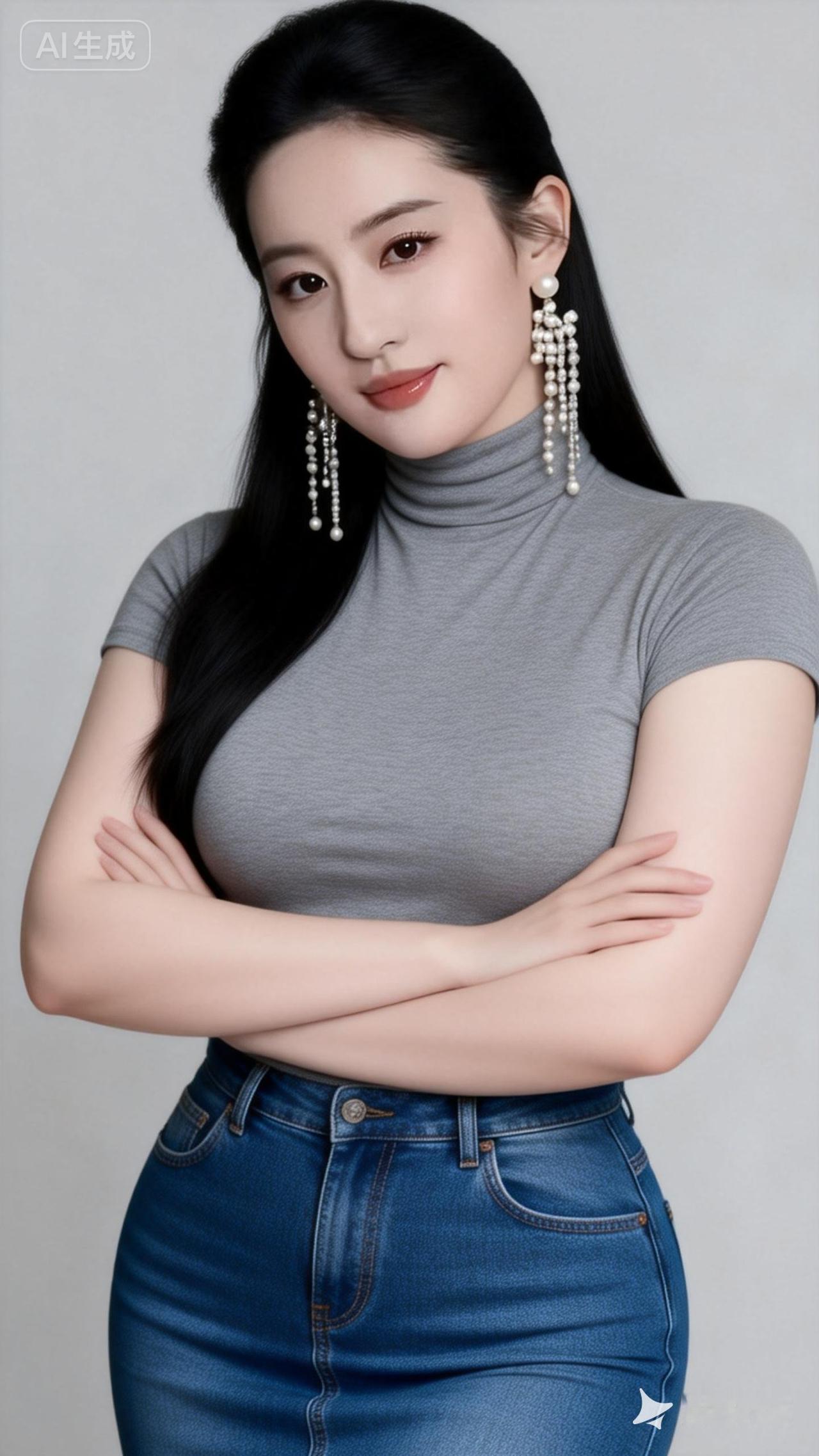 优雅气质，简约时尚穿搭，珍珠耳环点缀，完美女神范儿！💖✨