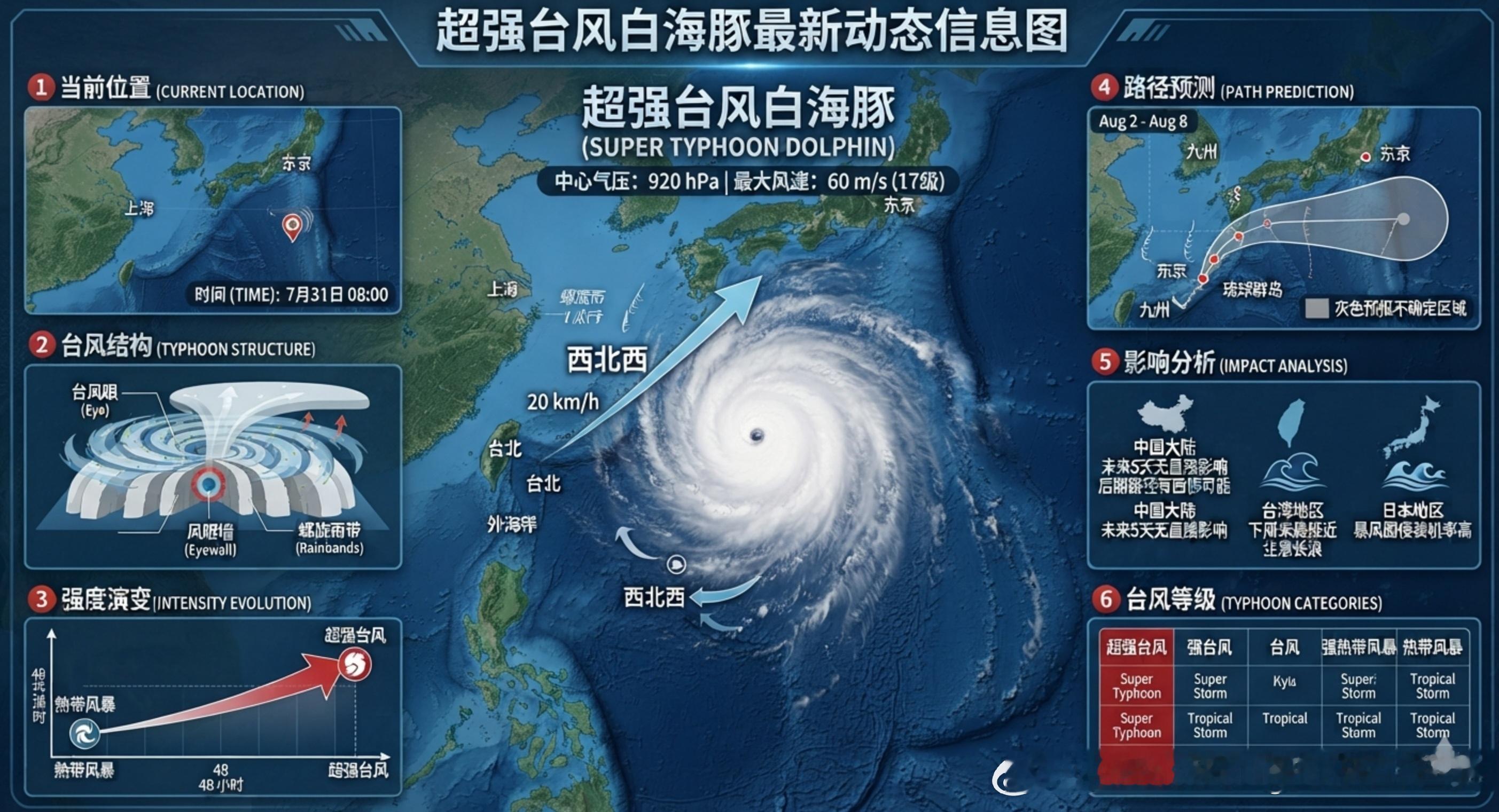 台风 今年第13号台风“白海豚”（超强台风级）目前正在西北太平洋洋面上稳定向西北