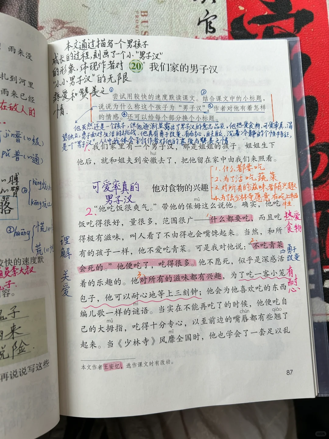 四下语文备课20.《我们家的男子汉》