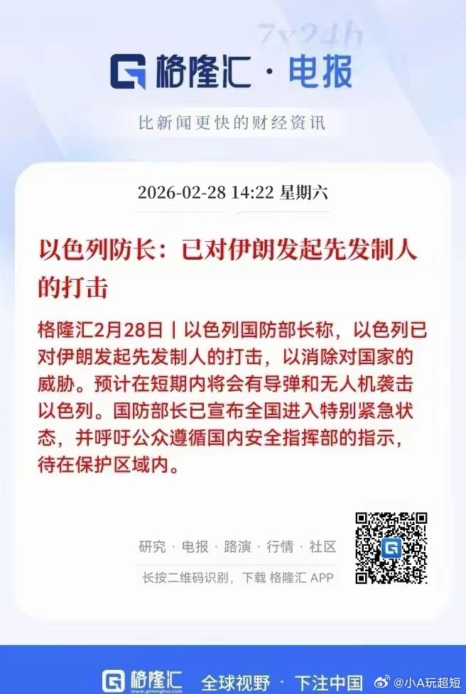 突发:中东战争爆发，下周股市影响几何？一、四大领涨主线（逻辑+标的）1️⃣ 油气