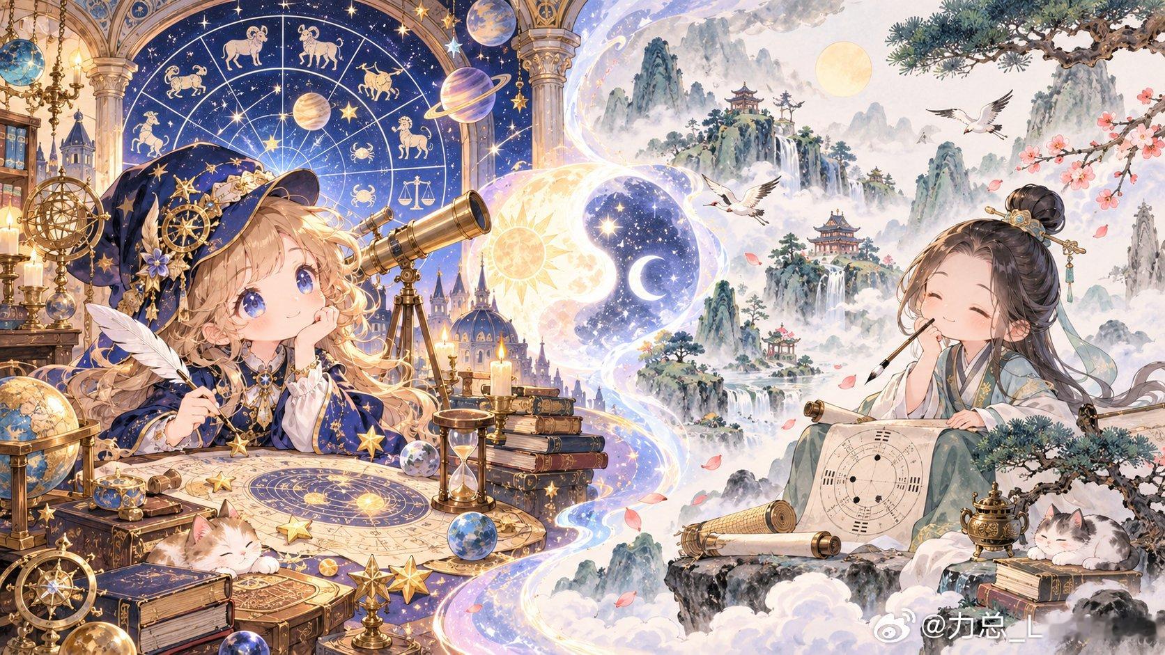 占星术就像西洋油画，很写实，事无巨细；八字、紫微则像东方水墨画，更写意，四两拨千