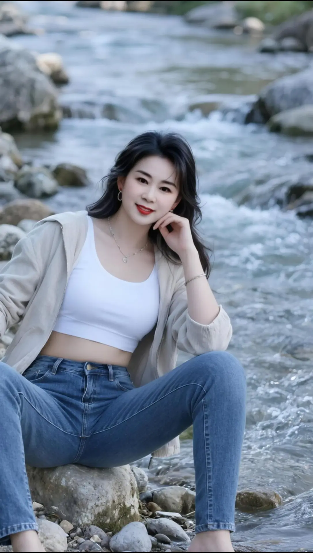 AI河畔曲线写真 随变ai随便玩