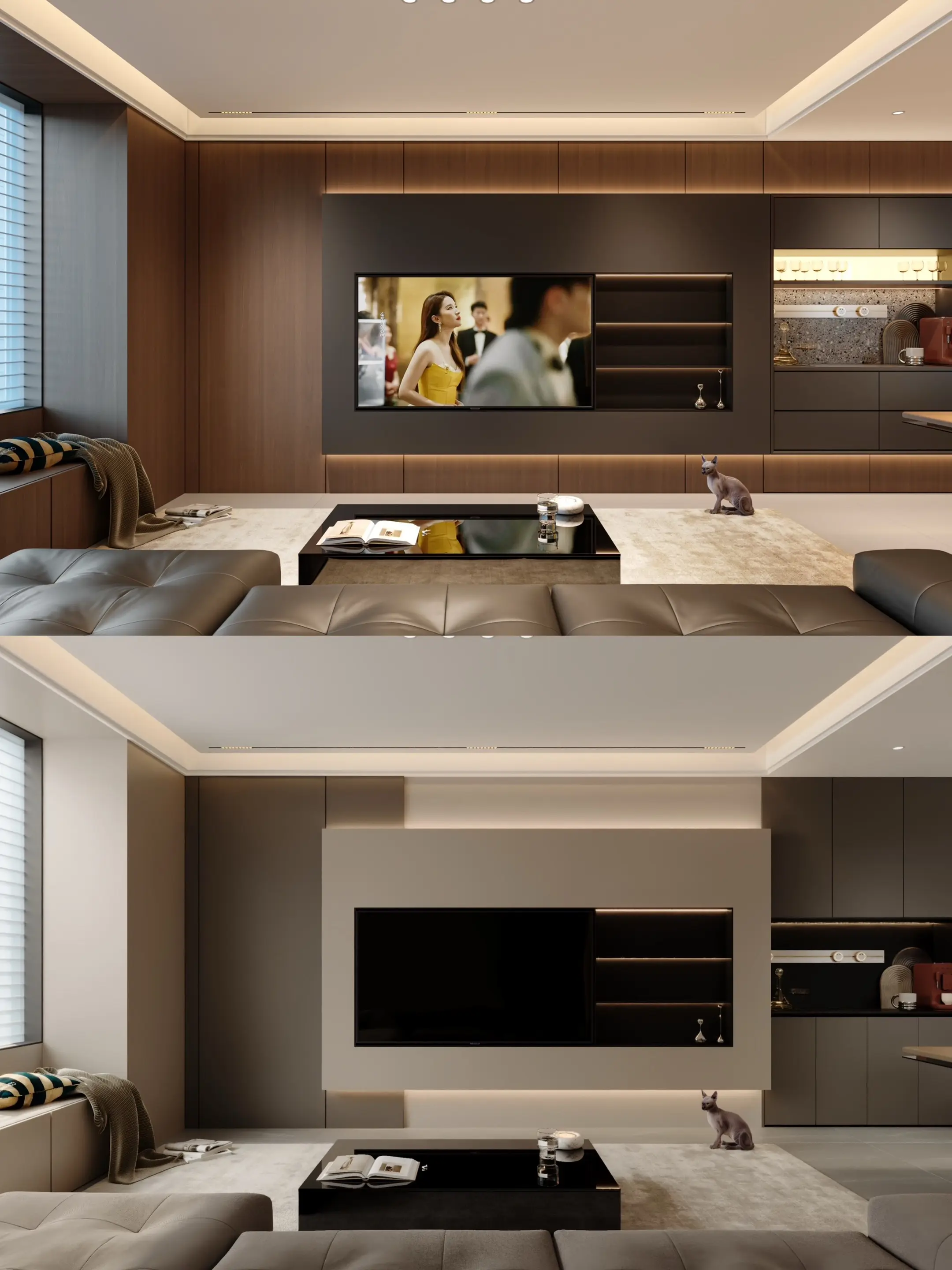 业主花了两笔做了两套 你们会喜欢哪个呢 上图初稿、下图重做