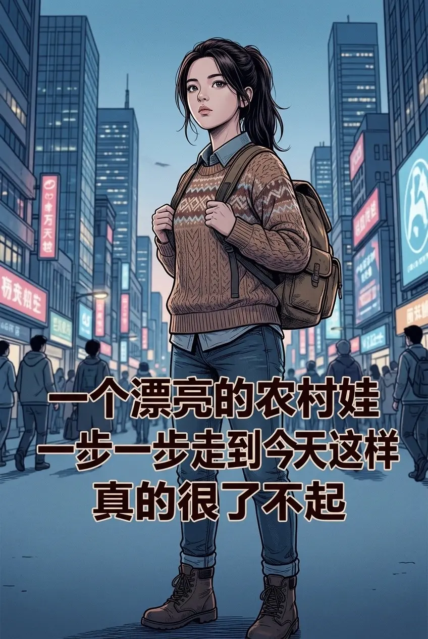 一个漂亮的农村娃，一步一步走到今天这样真。的很了不起