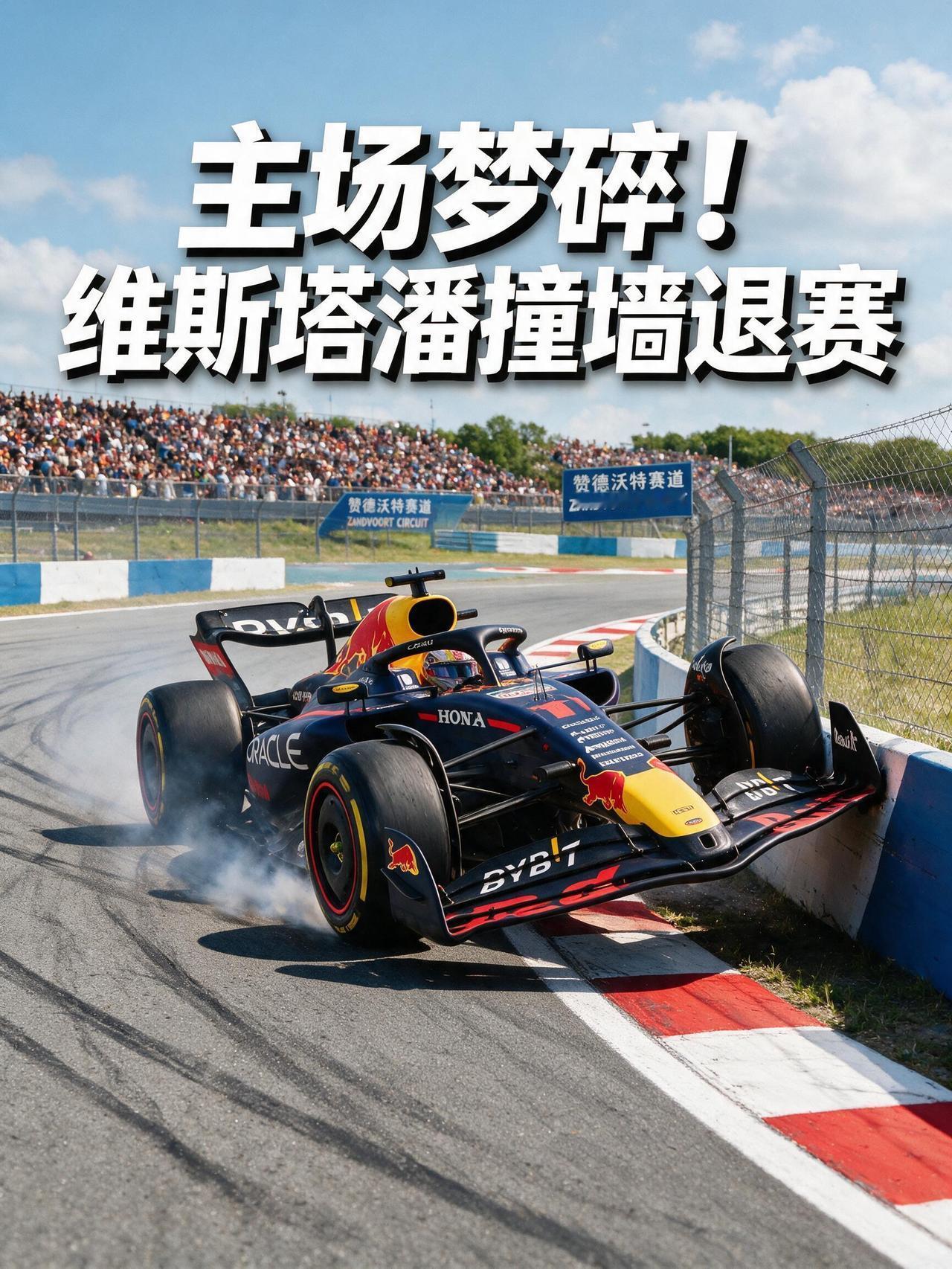 主场梦碎！维斯塔潘2026F1 荷兰站首圈撞墙，最后一次家乡之战直接退赛!
这是