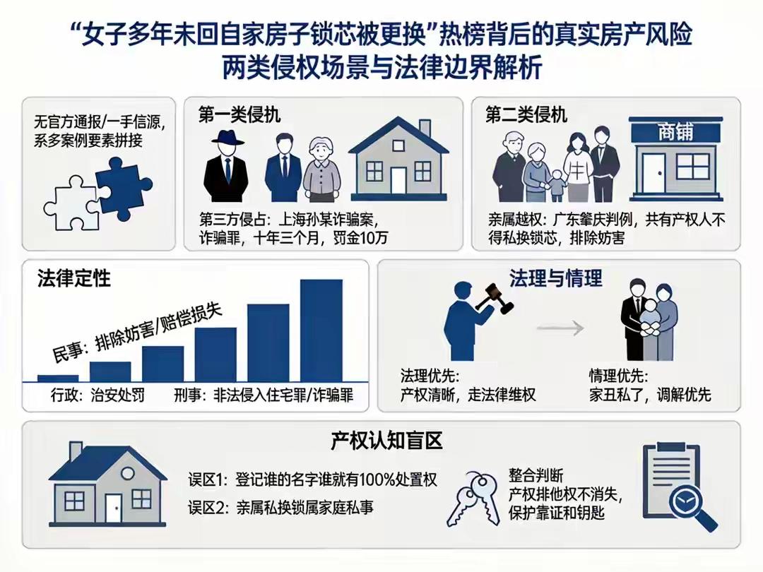 海南业主久未归，房屋锁芯被换、门上留开锁电话，质疑物业知情纵容
 
事件概况
 