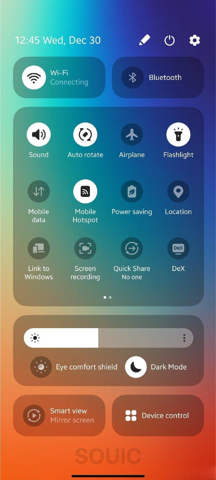 One UI 6 Beta版本的快捷面板曝光，基于安卓14，怎么样？ v