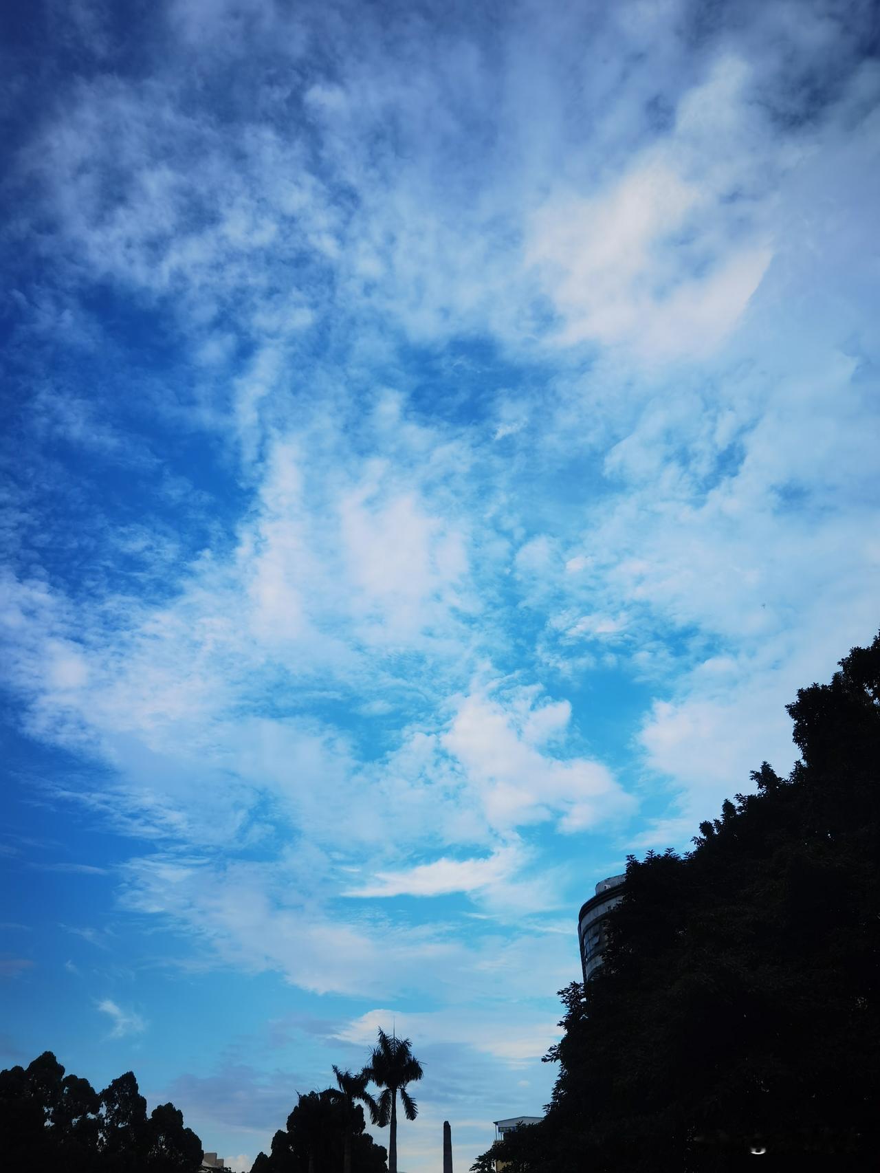 能否分享一下你拍摄的天空看着蓝天白云，心情舒畅呀，运动时多抬头，随手拍到惊喜，分