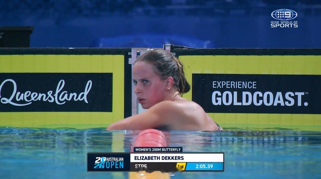 澳大利亚游泳公开赛 女200蝶决赛Dekkers 2:05.39 不错！ 