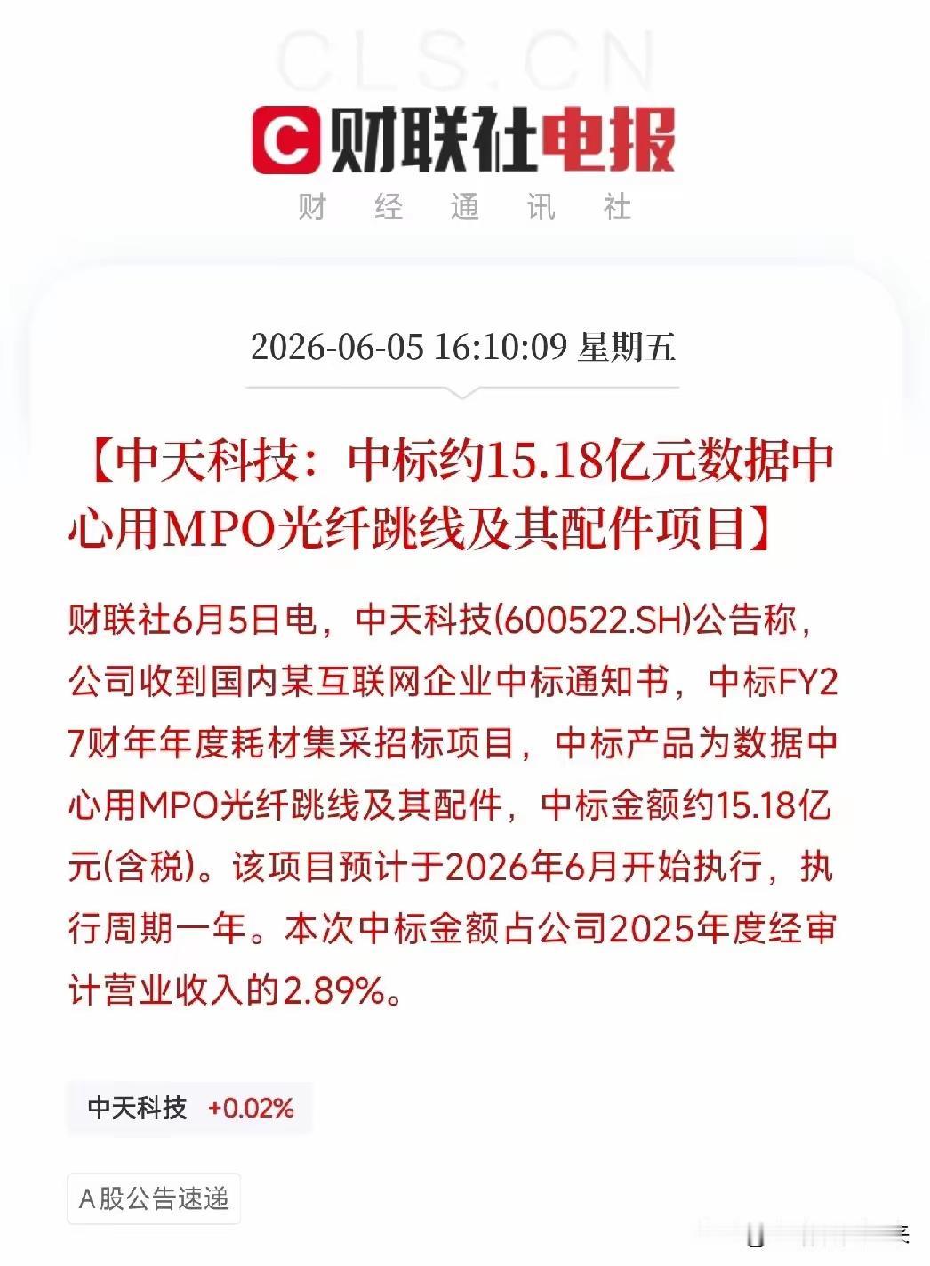 15.18亿大单落地！算力光纤再迎重磅订单，中天科技基本面持续兑现｜深度投资解析
