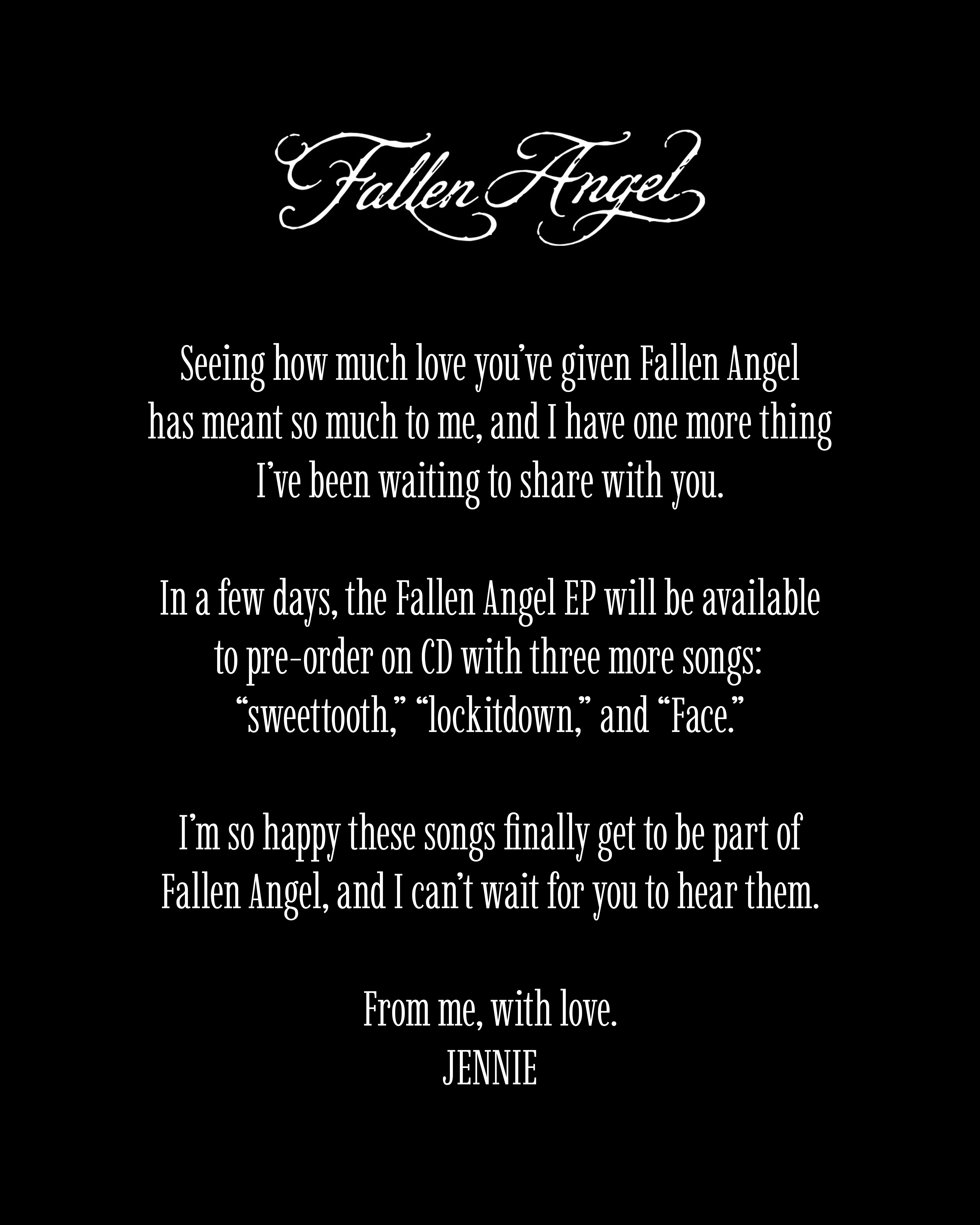 BLACKPINK  【Wvs】260824更新新曲‘Fallen Angel 
