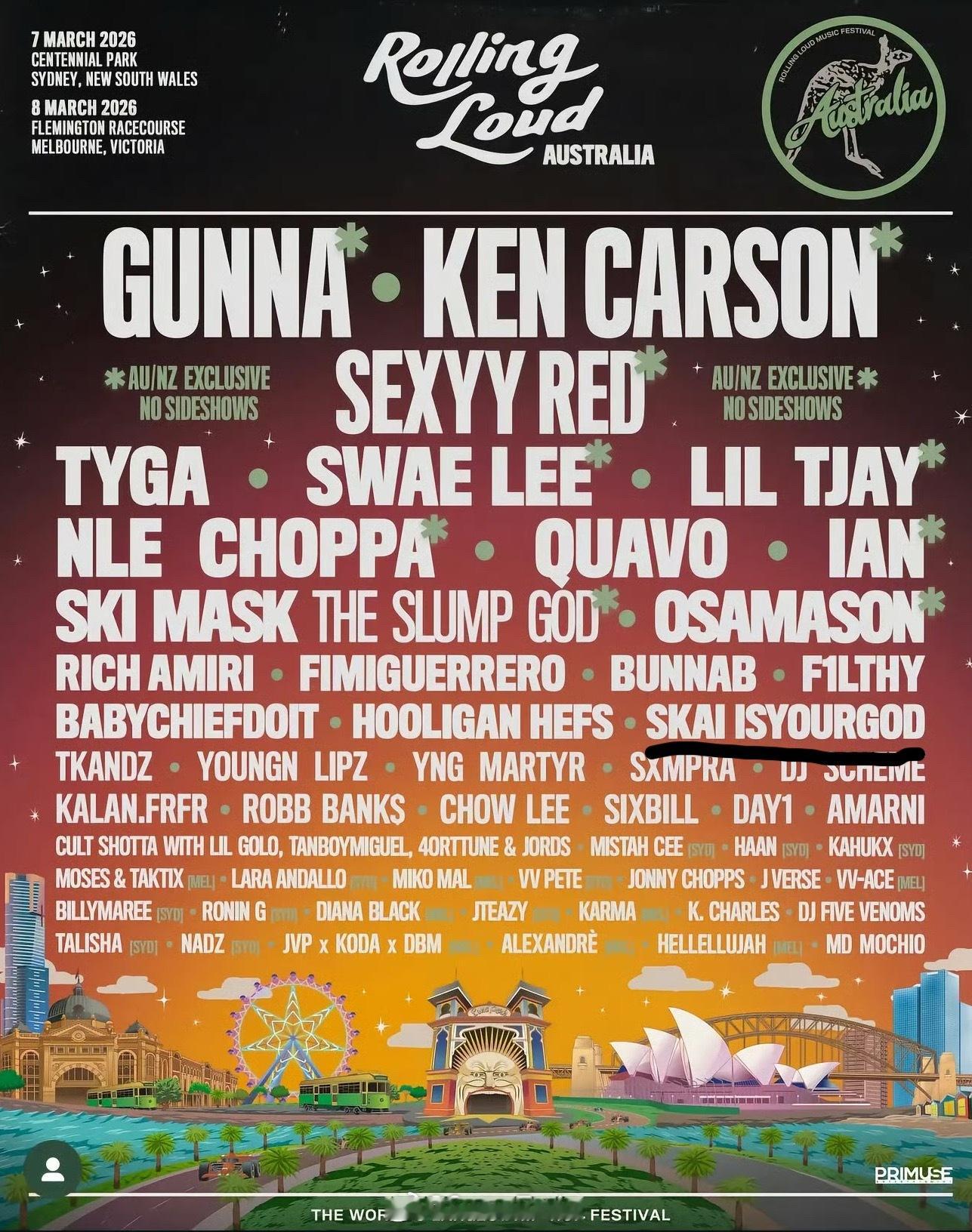 又有中国Rapper登上Rolling Loud了🔥RL澳大利亚站官宣，揽佬S