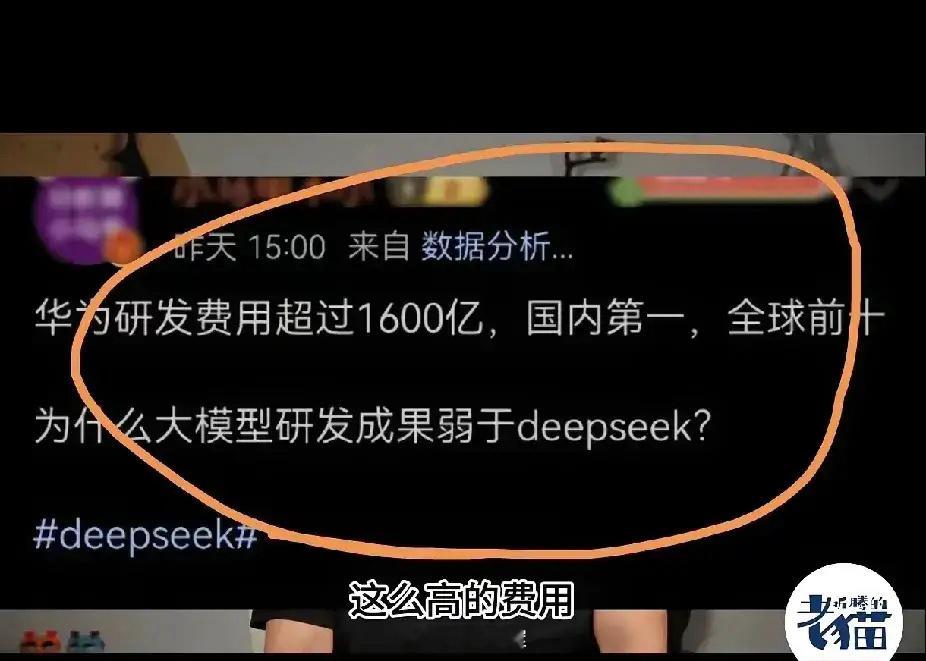 网友提问:华为每年几千亿研发，为啥做不出deepseek?网友反怼:“别说做出D