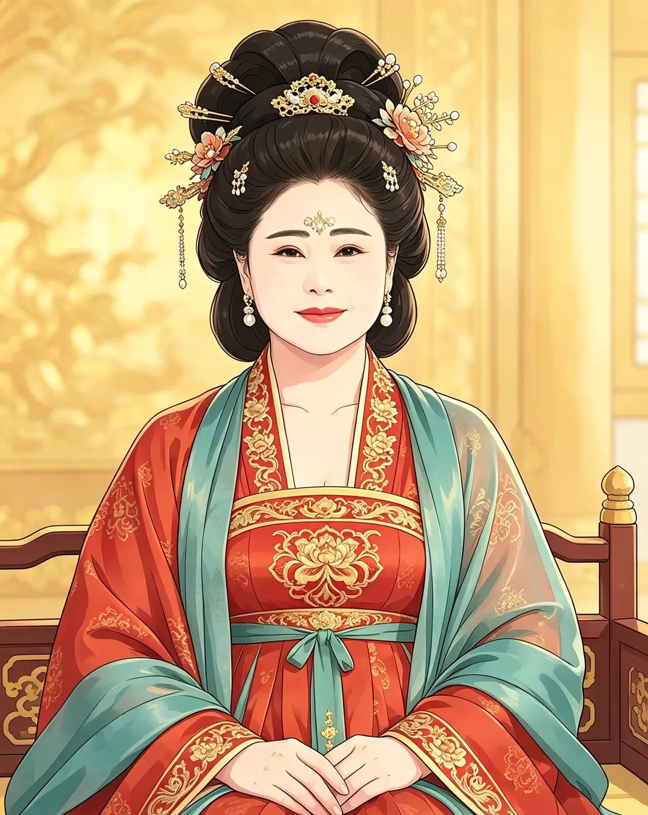 很多人夸洪森太太是唐朝美人，丰饶绰约，浓妆艳抹，跟杨贵妃一样漂亮！
看看我让豆包