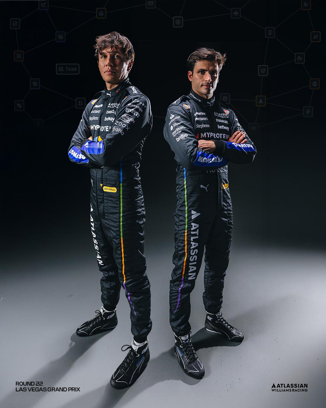 威廉姆斯车队的新队服也是搭配上了新车涂装📸