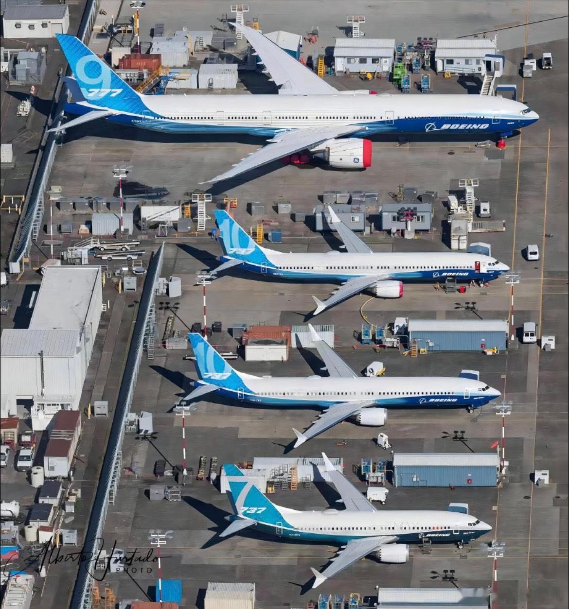 波音B737-Max7，B737-Max10，B777-9对比图 ​​​