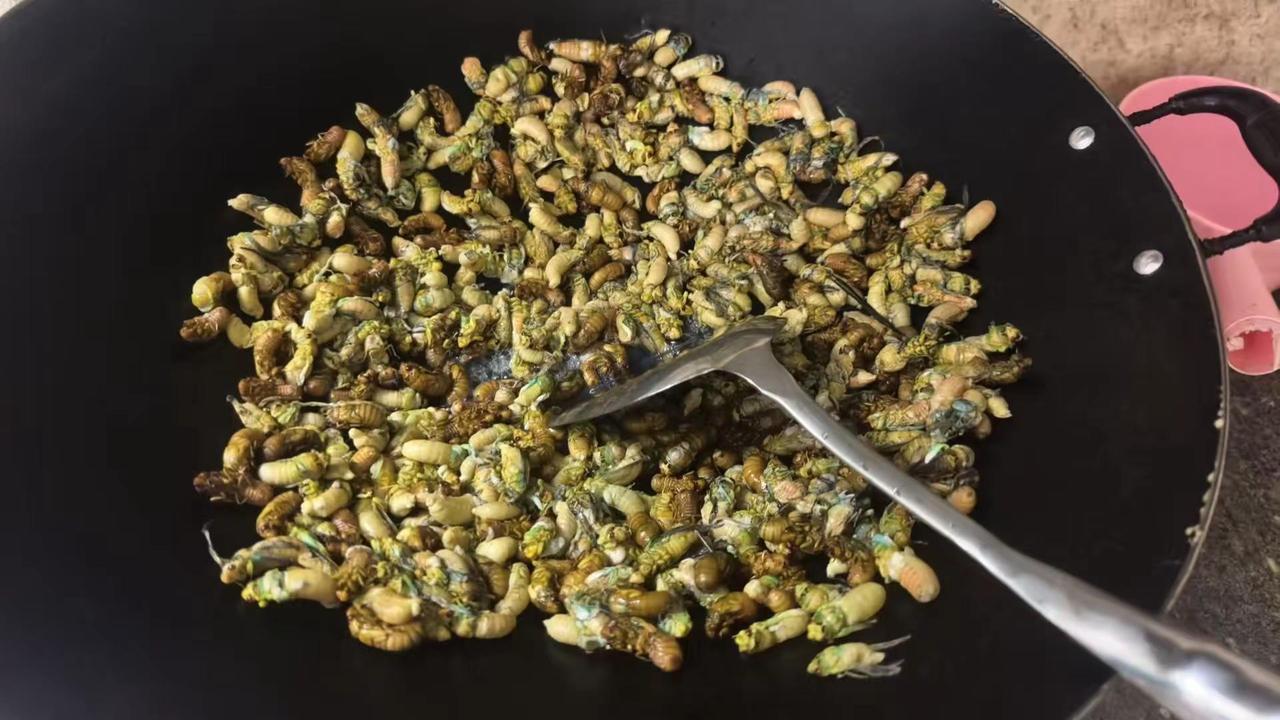 油炸虫虫 虫子美食制作
