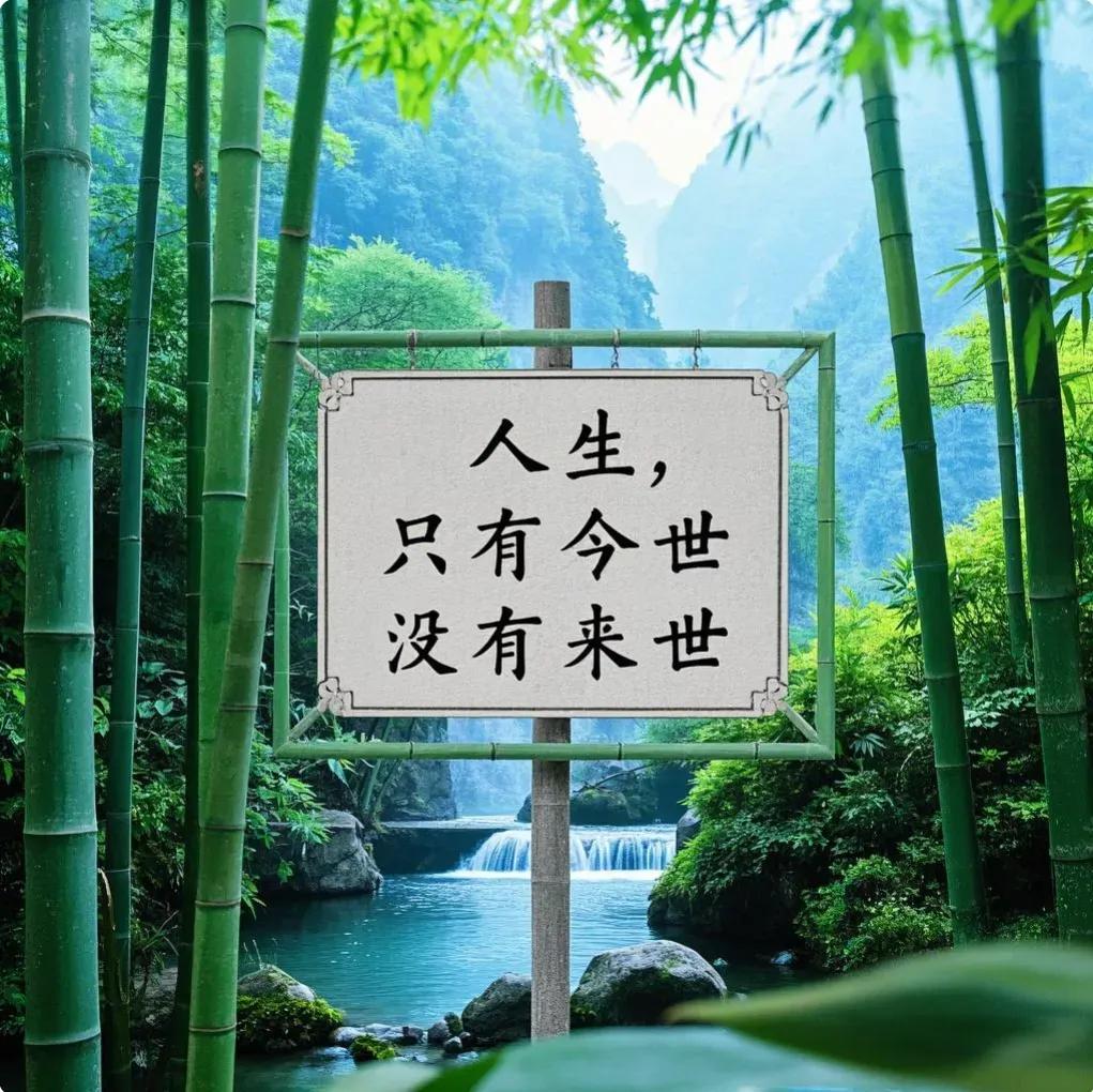 人生，只有今世，没有来世，人生的每一分每一秒都是那么的弥足珍贵。
不要以为时间还