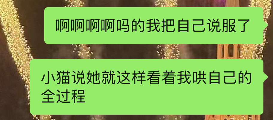 碎碎念絮絮叨叨说了半天 小猫蛋挞说我就这样看着你把你自己哄好了