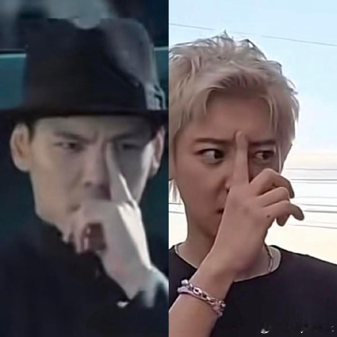 #朴灿烈模仿向佐摸鼻梁#朴灿烈12g冲浪第一线，朴灿烈模仿向佐摸鼻梁动作，所有人