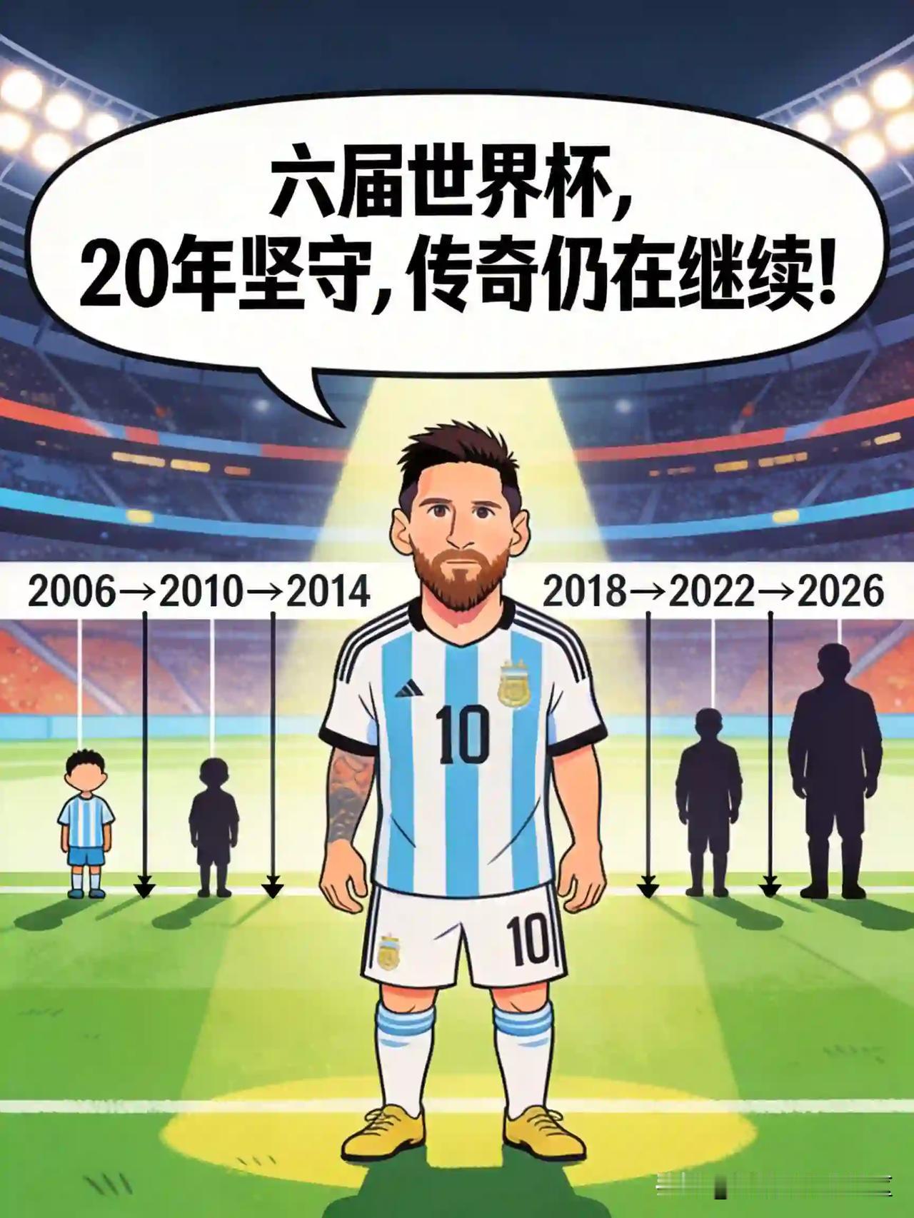 太燃了！梅西今天凌晨在世界杯首秀上演帽子戏法，还追平了克洛泽的世界杯进球纪录！梅