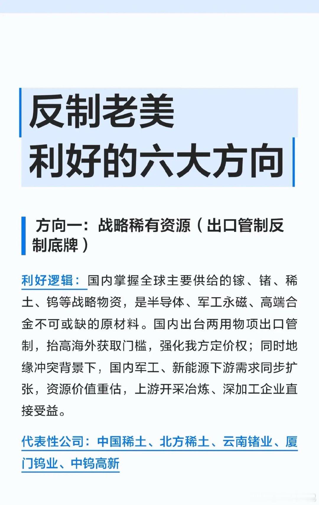 地缘博弈不断，给大家整理六大受益主线！从战略资源、半导体国产替代，到信创、军工、